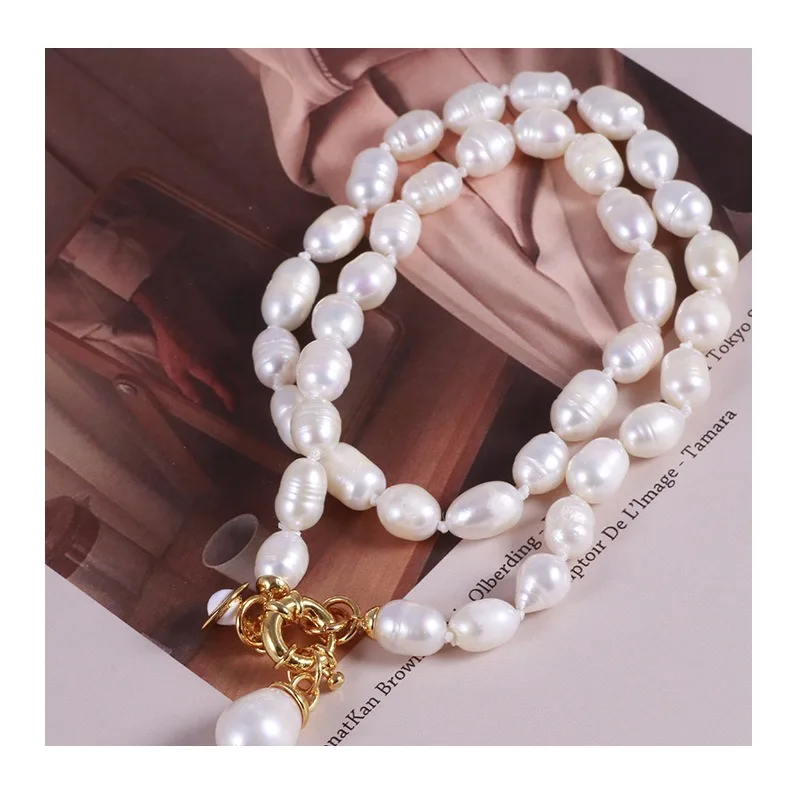 

Accessories French Vintage Freshwater Baroque Pearl Three-dimensional Small Planet Water Drop Pendant Fashion Necklace