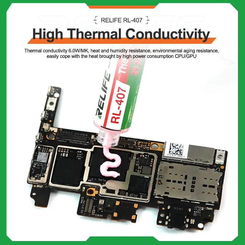 RELIFE RL-407 Silice Thermique CPU Pâte De Refroidissement CPU PCB Composants Électroniques Refroidissement Général Pâte De Silicone Thermique