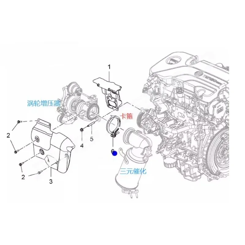 Exhaust Pipe Snap Three-way Catalytic Interface Clamp for Buick Envision Excelle GT Verano for Chevrolet Equinox Malibu