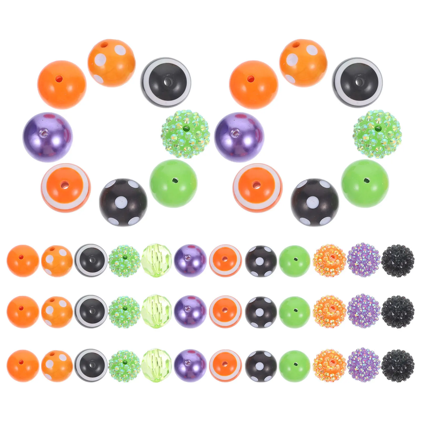 

50Pcs Acrylic Beads for Jewelry Making Smooth DIY Craft Beads Halloween Decorative Bracelet Necklace Accessories