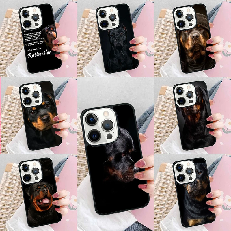 Rottweiler Dog Phone Case Cover for iPhone 16 Promax 15 Pro 13 14 Plus 11 12 Mini XR XS MAX Coque