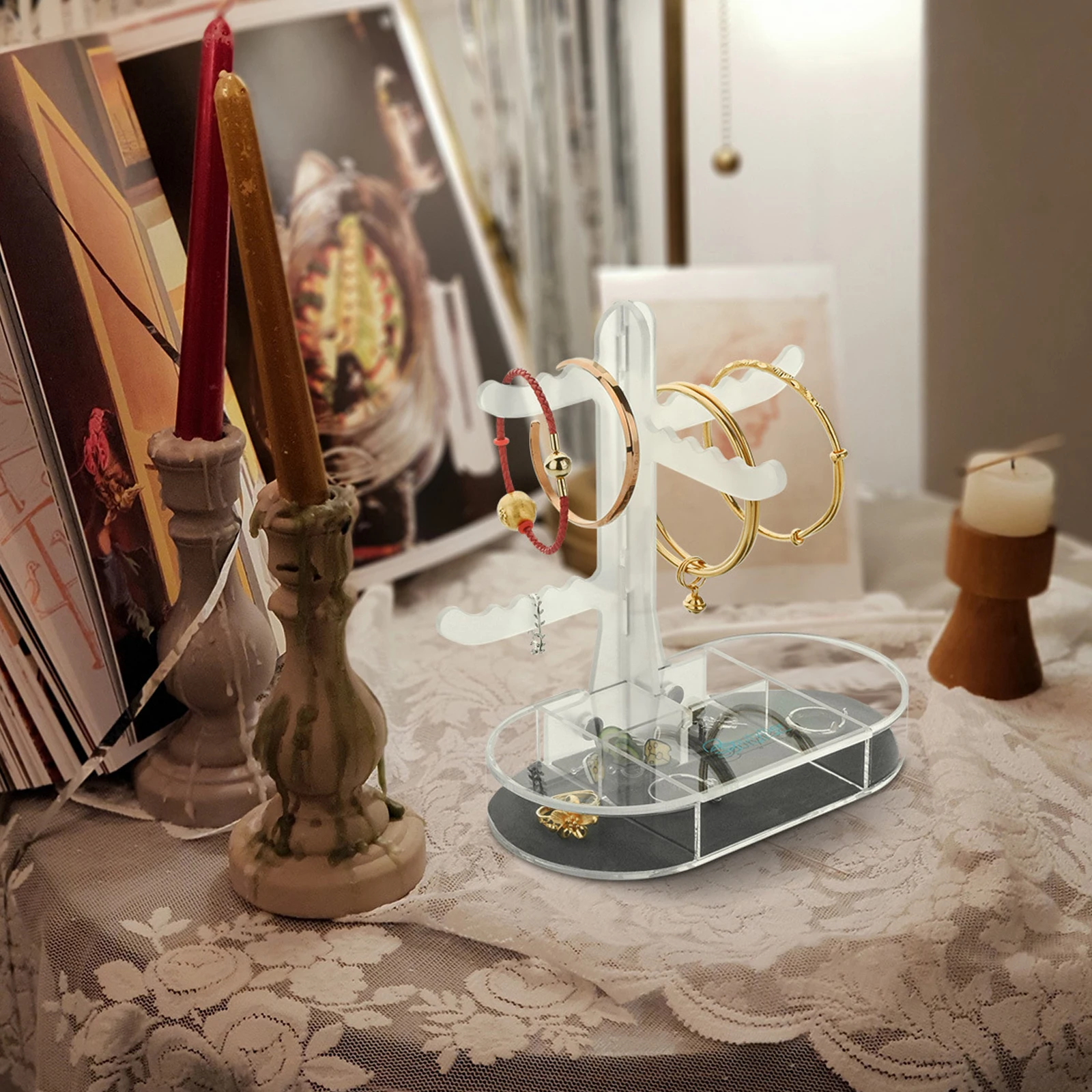 

Acrylic Jewelry Stand ganizer Clear Display Holder for Bracelet Necklace Watch Storage Rack Small Items Bedroom Bathroom