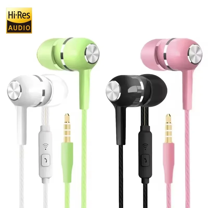 3.5mm Jack Wired Plug Sport Earbuds Headphones Clear Call Music Listening For Smartphone PC Laptops Daily Commute Audio Supplies
