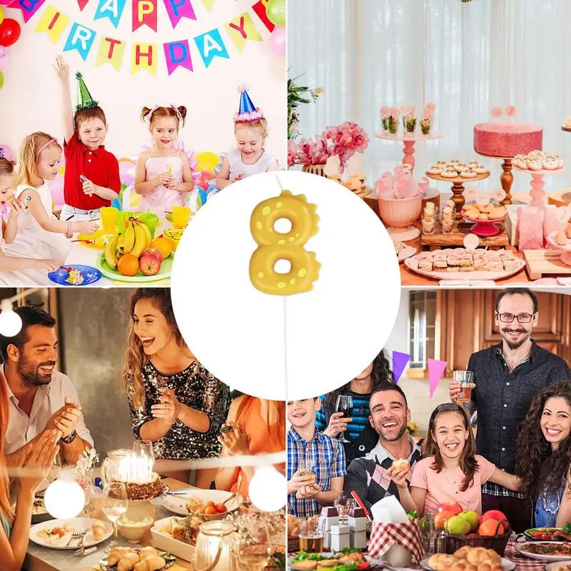 Creative 0-9 Birthday Number Candles Cartoon Colorful Birthday Candles Dinosaur Party Decor Candle Topper Birthday Wedding Decor