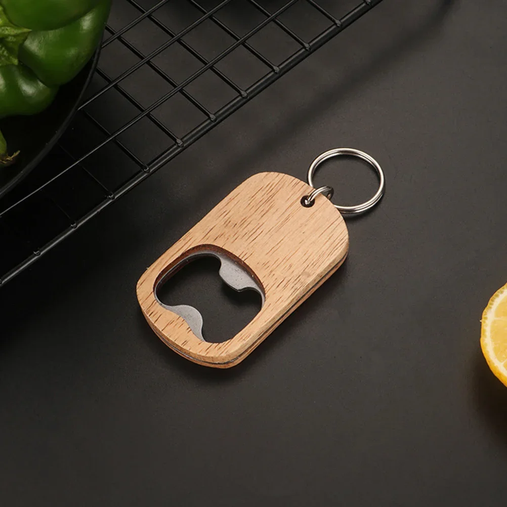 1/2/4 Pcs Accessories Easy Beer Bottle Opener Wooden Handle Bar Kitchen Party Favors Keychain