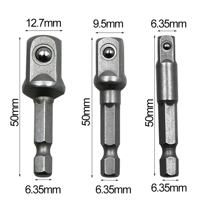 Krom Vanadyum Çelik Soket Adaptörü Hex Shank 1/4 \