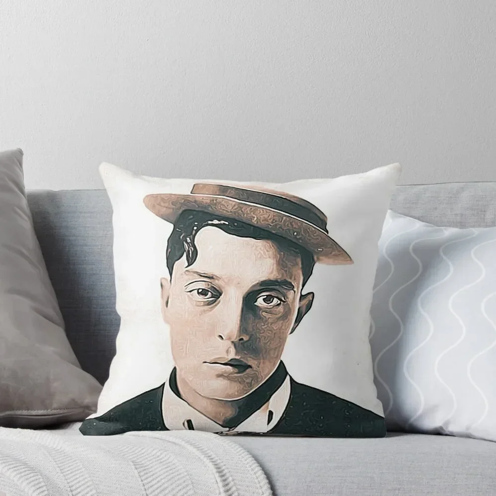 

Buster Keaton Art - vintage paint - D53 Throw Pillow Sofa Pillow Cover Room decorating items Cushions For Decorative Sofa pillow