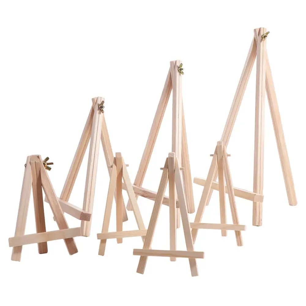 Folding Painting & Sketch Wood Mini Easel Small Portable Triangle Display Stand Foldable Desk Stand Tripod Artist