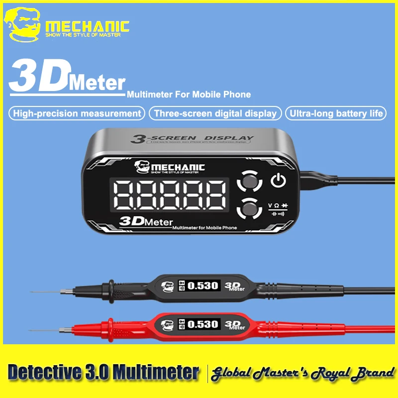 МЕХАНИЧЕСКИЙ 3D-метр, цифровой мультиметр с тройным дисплеем, высокоточные измерения, длительный срок службы батареи, 4 режима для ремонта инструментов
