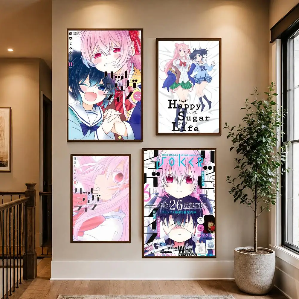 Psychological Happy Sugar Life Poster HD Waterproof PP Self-Adhesive Removable Wall Art Poster Bedroom Cafe Gym Home Decor Gift