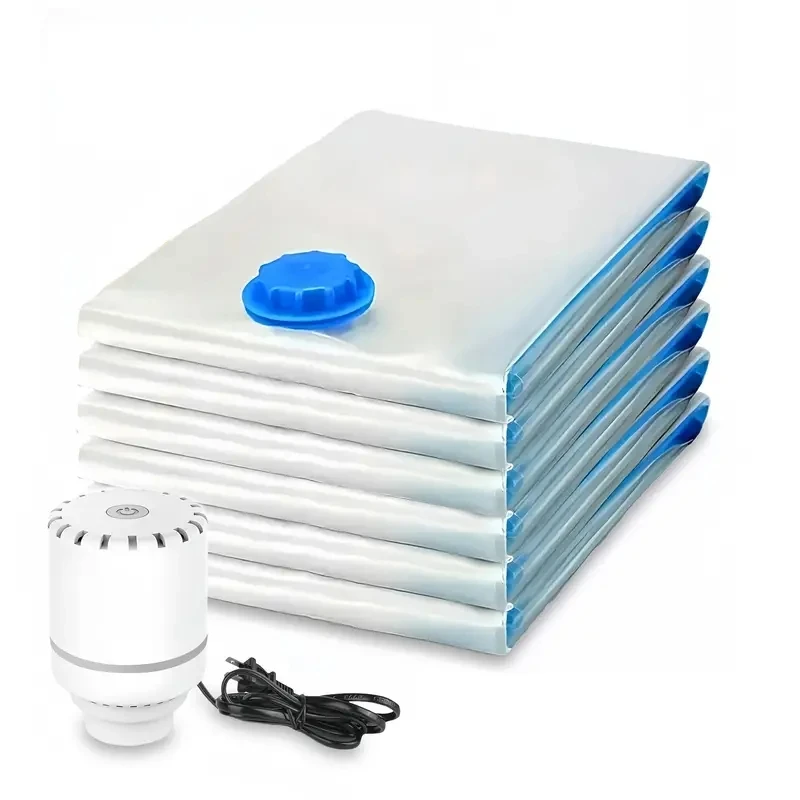 كيس ضغط الفراغ مضخة كهربائية مضخة شفط صغيرة ماكينة سد الفراغات توفير المساحة للملابس منظم الطعام