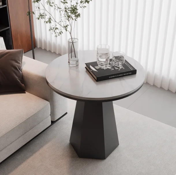 ￥%Granite slab coffee , hotel sofa side , corner table, coffee , commercial negotiation small round