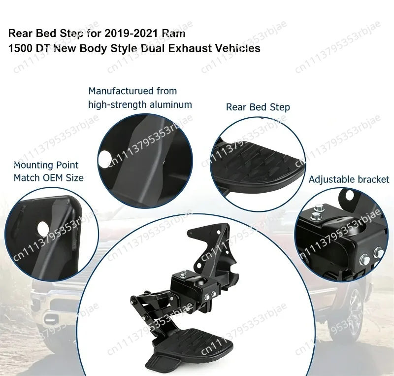 Rear Bed Step 82215289AG For RAM 1500 2019 2020 2021 DT Dual Exhaust Vehicles Retractable Bumper Tailgate Step Car Accessories