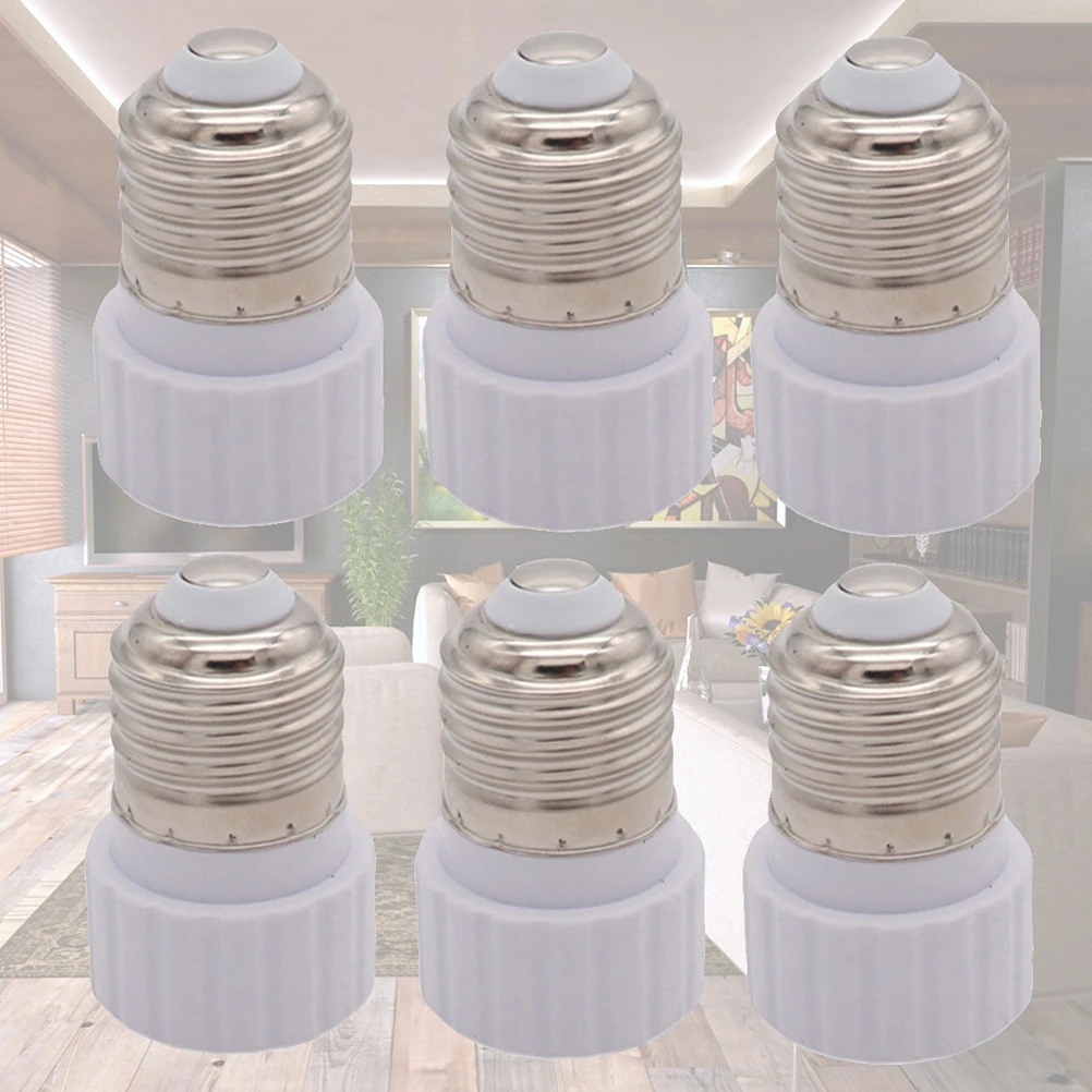 

6Pcs E27 to Gu10 Lamp Holder Adapter Premium Material Converter Easy Installation LED Halogen Lights E27 to Gu10 Adapter