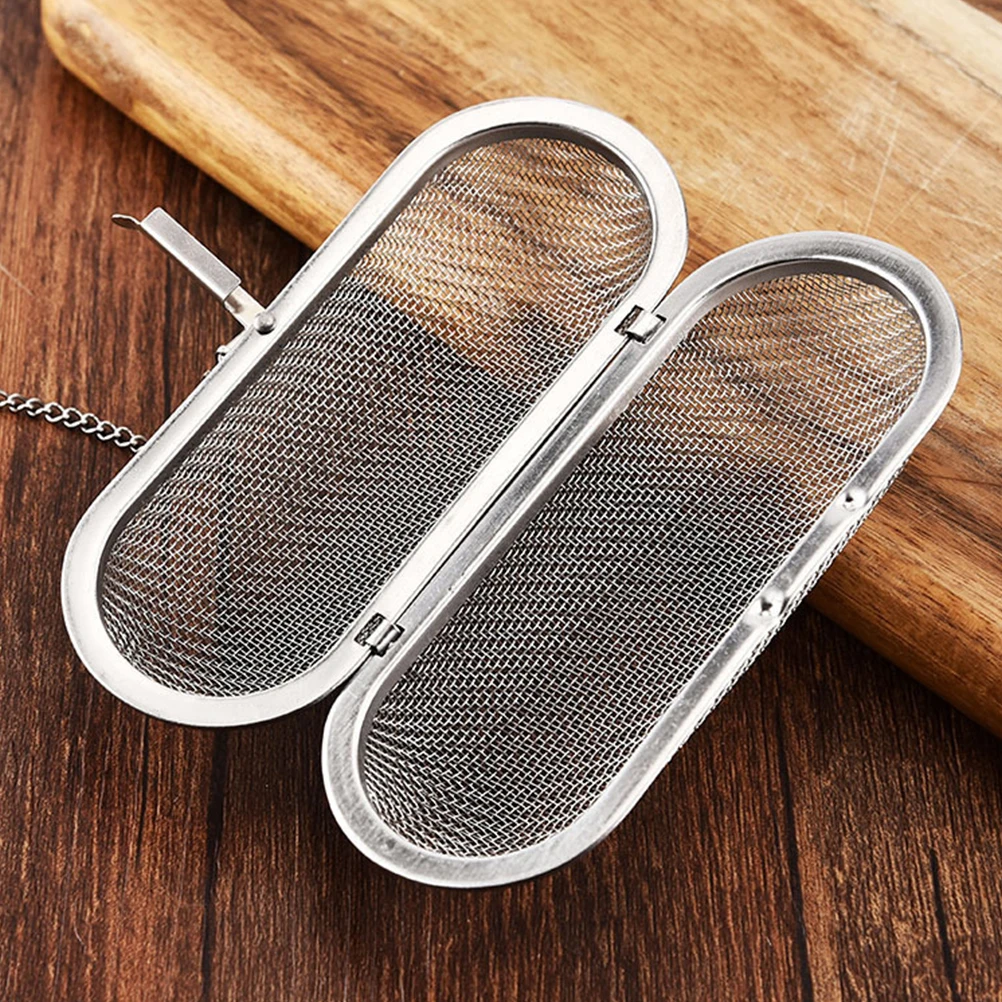 

2Pcs StainlessSteel TeaFilter SpiceBasket Useful Brine Ball KitchenUse Seasoning Strainer UniformHole AntiDripHook