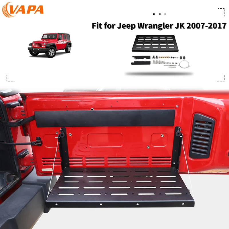 Tailgate Table Rear Foldable Cargo Shelf Aluminum Alloy Storage Shelf For Jeep Wrangler JK 2007-2017, For BJ40 Plus