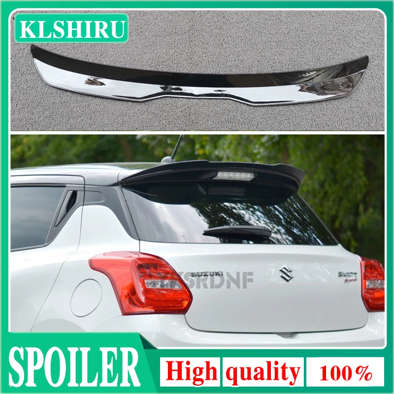 Roof Wing Lip Spoiler For SUZUKI SWIFT 6 SPORT 2018+ ABS Plastic Glossy Black Hatchback REAR WING SPOILER Universal