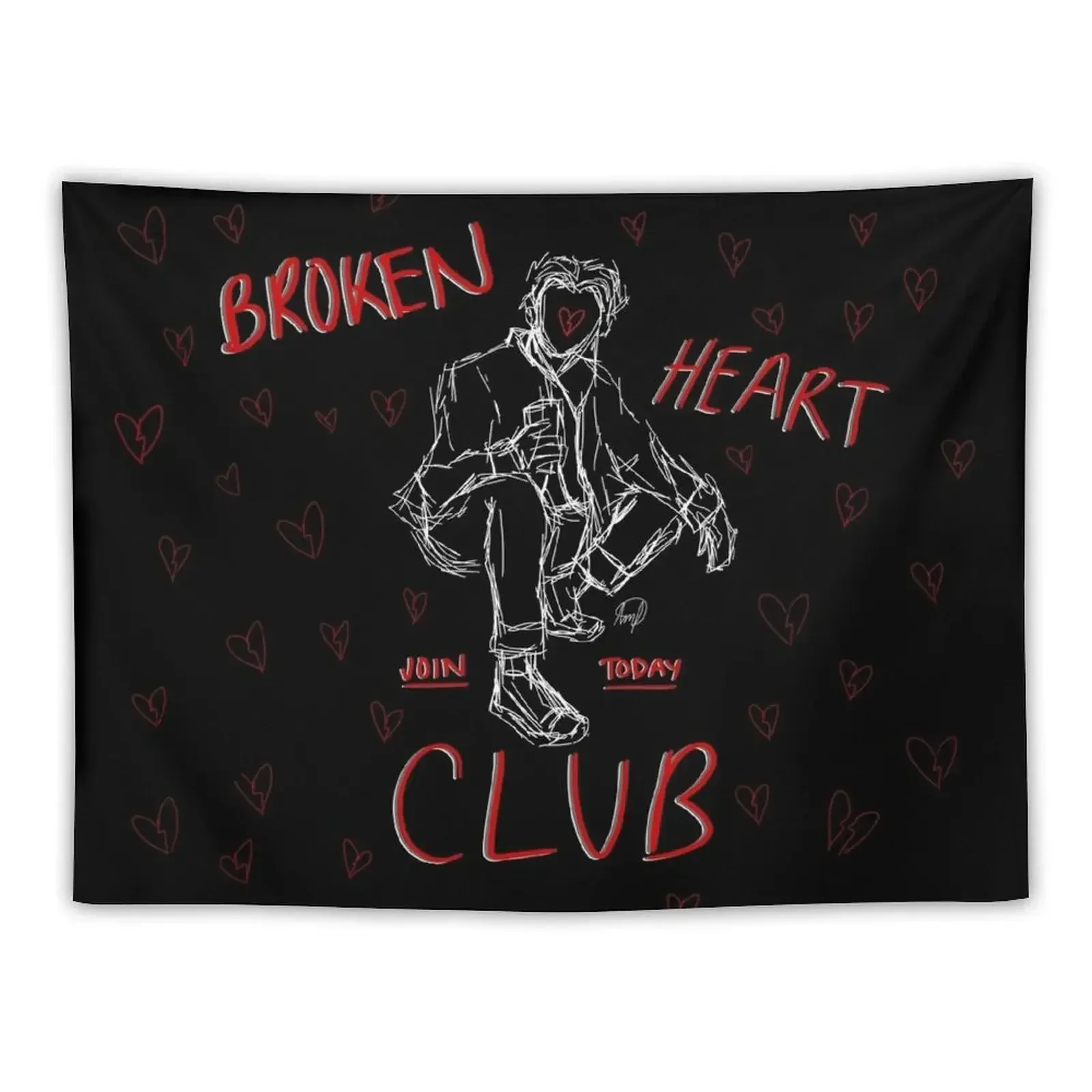 

Broken Heart Club Tapestry Wall Hanging Wallpapers Home Decor Tapestry