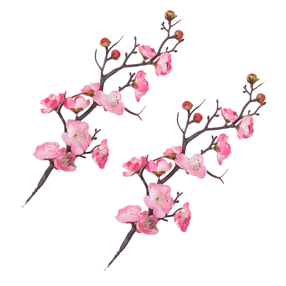 

2 Pcs Plum Blossom Shaped Cake Toppers Eco Friendly Material Safe Christmas Cake Decorations Creative Food PicksPlant