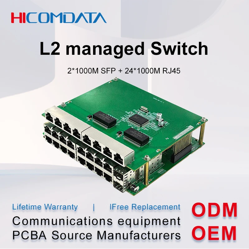 L2 Network Managed Industrial Grade 2-Optical 24 Electric Gigabit Upgrade_SFP-PCBA, PCBA Board, Gigabit Switch