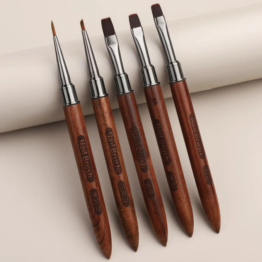 

Nail Art Brushes Phototherapy Generous Round Head Flat Head Filling Glue Phototherapy Universal Sandalwood Pen DIY Manicure Tool