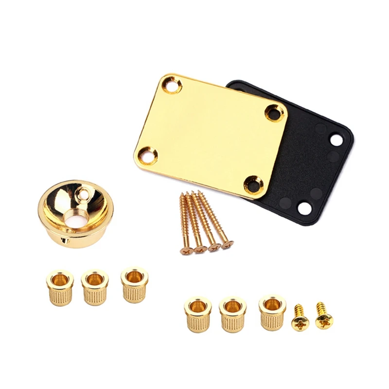 

New-Electrosocket Jack Plate & Guitar String Ferrules & Bass Guitar Metal Neck Plate Compatible Guitar String Winder