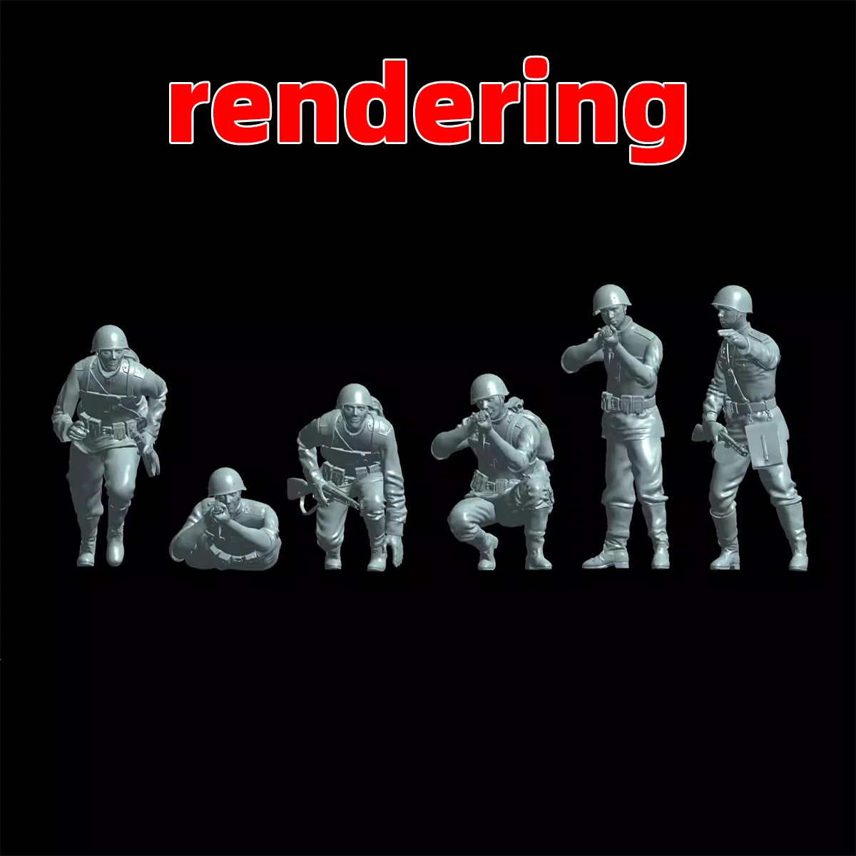 3D Sowjetunion Marscharmee Figuren Soldaten-Team Militär-Set Montage Miniatur Diorama Maßstabsset Modellbausatz 1/72 1/35 1/48 – Detail 4