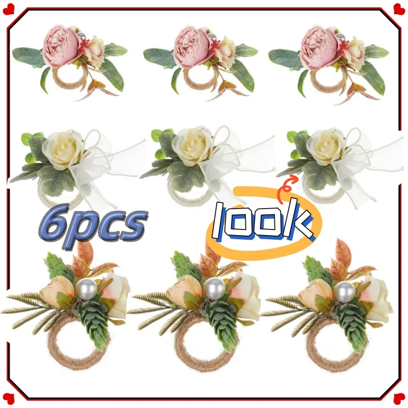 

Цветочные кольца для салфеток, деревенские кольца для салфеток, декор стола, держатель для салфеток в стиле вестерн, розовые пряжки для салфеток для свадебной вечеринки, банкета