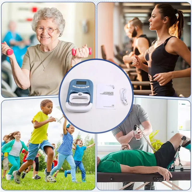 A89E-Durable EH121 Hand Grip Dynamometer, Digital Strength Trainer 396Lbs/180Kg, Perfect For Home And School Use, Blue