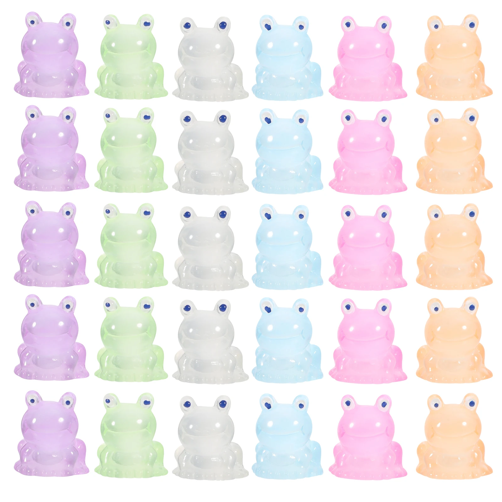 

35pcs Mini Frogs Resin Decor Home Office Desk Sculptures Realistic Craft Glow in the dark Figurines Tiny Frog