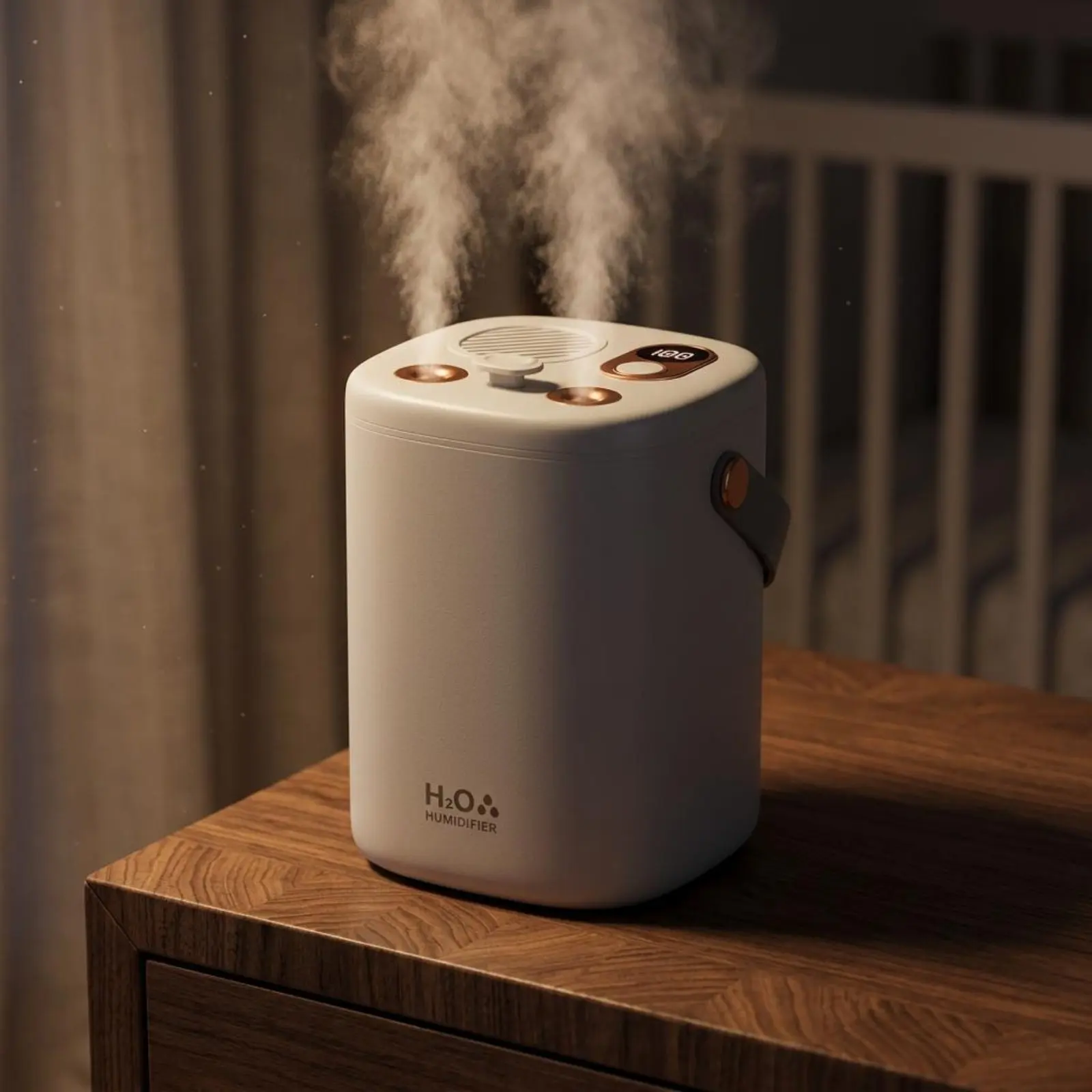 Wireless Mist Humidifier Hushed-Cool Mist Humidifier Household Appliance Long Battery Life Auto Shut-Stopped for Bedroom, Office