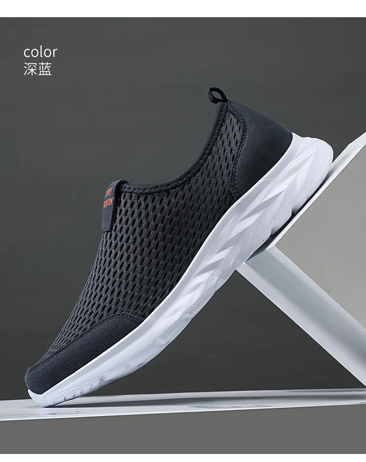Leichte Slip-On-Schuhe für den Sommer, atmungsaktive Herrenschuhe mit großem Netzgewebe, ultraleichte Sportschuhe mit weicher Sohle – Detail 8