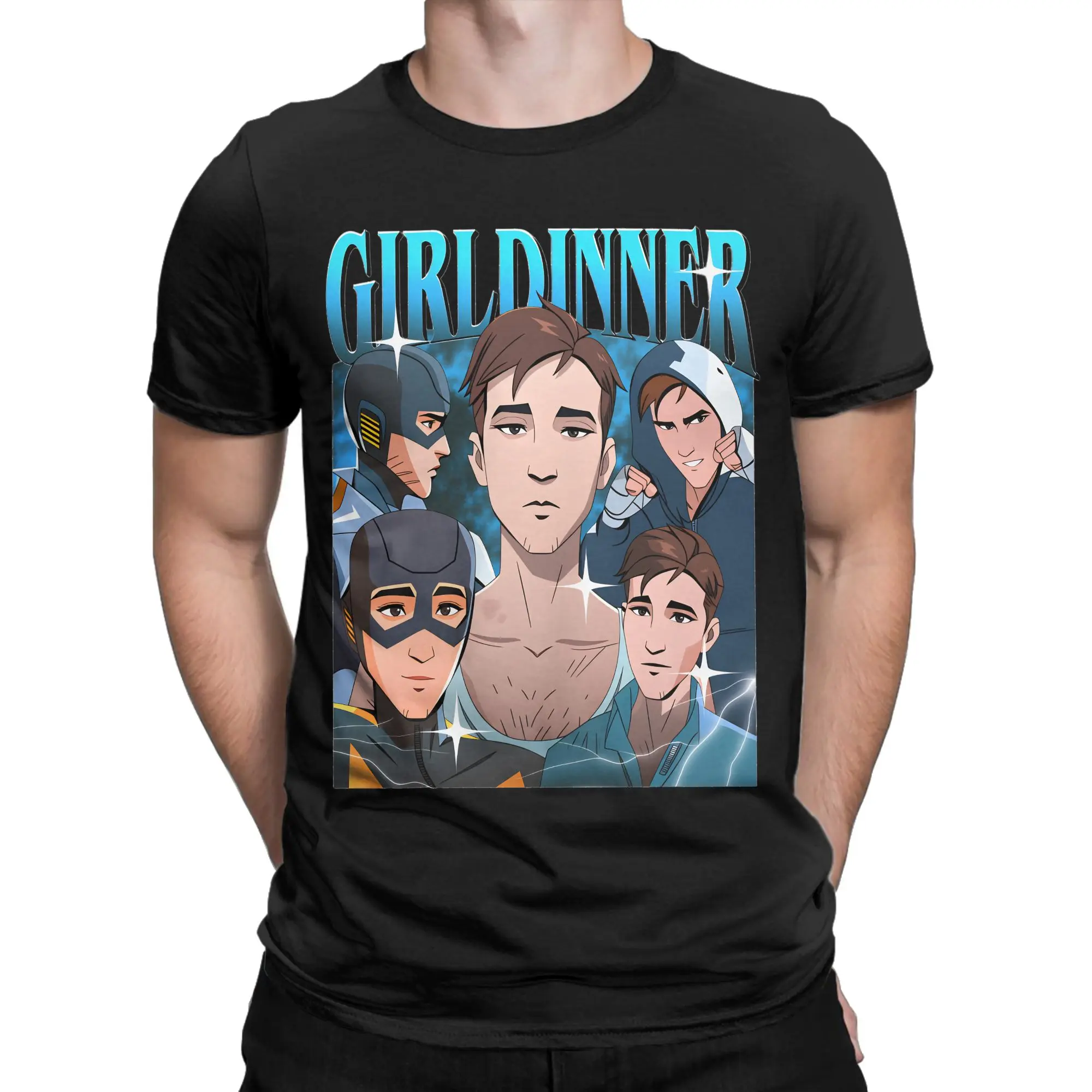 Girl Dinner Robert Robertson vintage T-Shirt Men Dispatch Y2K Basic Cotton T-Shirts Summer Crewneck Popular Tees Pattern Clothes