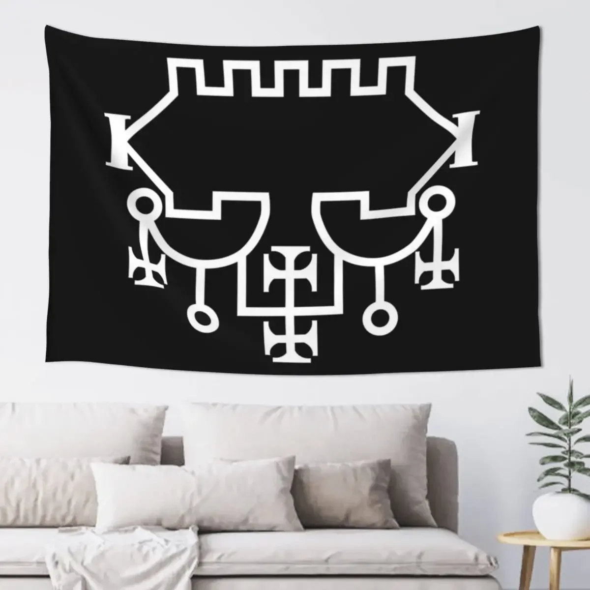 Belial Demon King inner Sigil white occult Magick Seal Tapestry Wall Decoration Items Room Decor Aesthetic Tapestry