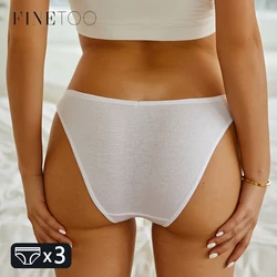 3PC Seamless Panties Women Cotton Briefs Sexy V-Waist Underpants Plus Size Underwear Female Soft Solid Color Cozy Lingerie M-4XL