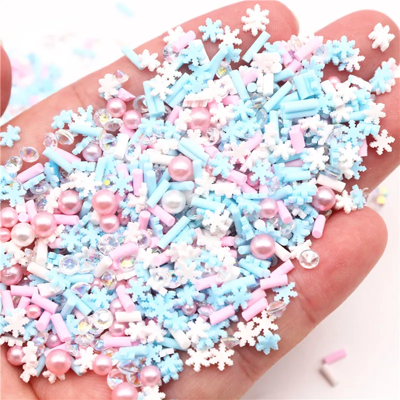 5mm Christmas Slices Slime Polymer Clay Sprinkle Nail Snowflake Xmas  Clay DIY Crafts Making Crystal Mud Filler Accessories 50g