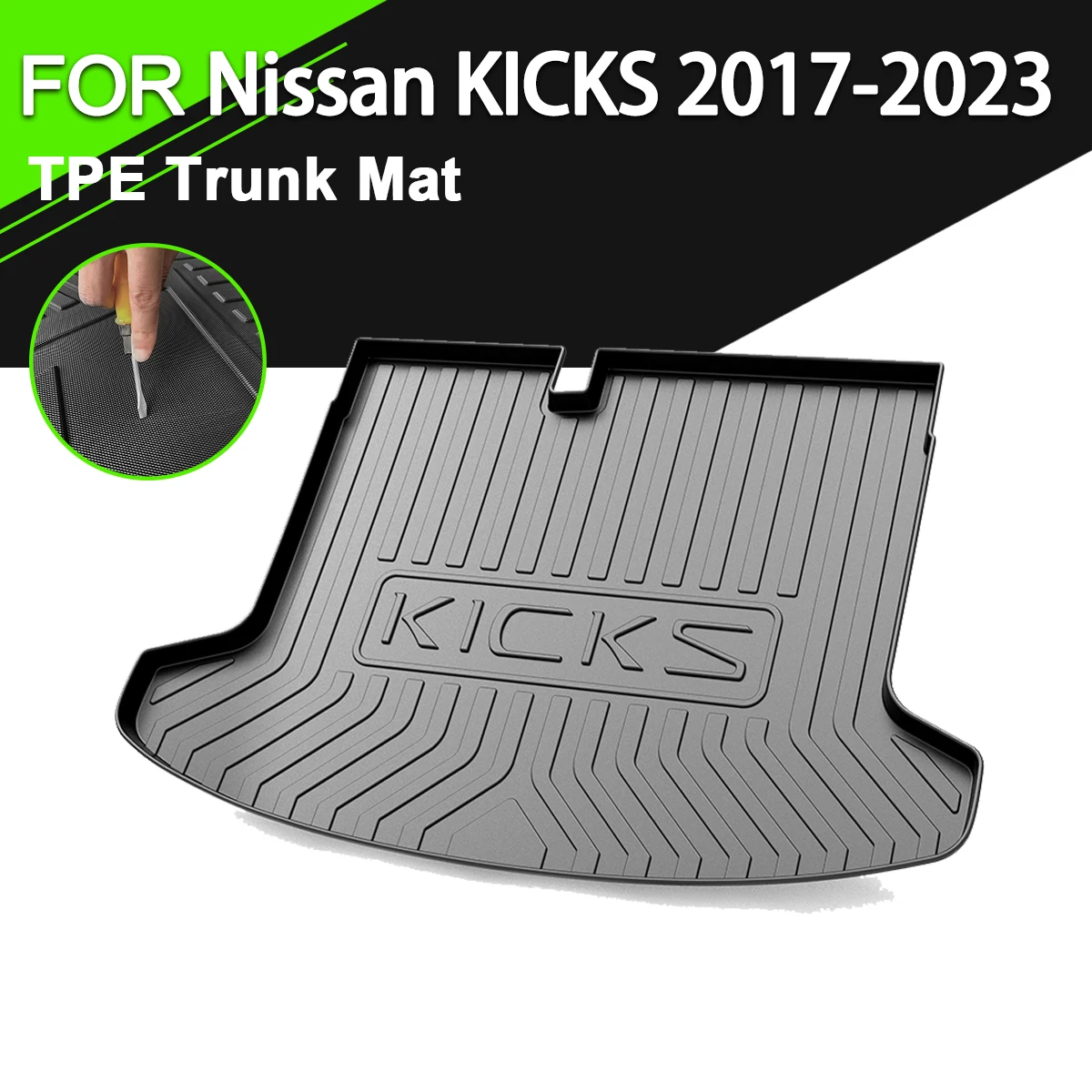 

Коврик для багажника из ТПЭ для Nissan KICKS 2017-2023, автомобильный водонепроницаемый нескользящий резиновый подкладка для груза, аксессуары