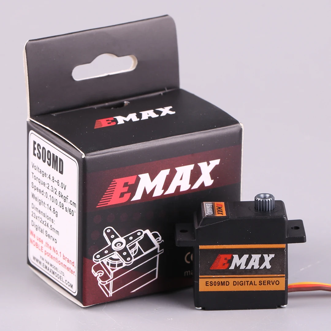 EMAX-Impermeável Metal Servo Digital com Engrenagens, ES09MD, 14.8g, RC Car, helicóptero, barco, Avião Acessórios, Original