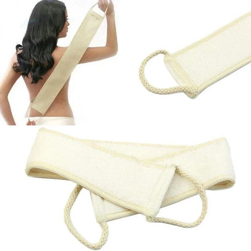 Soft Exfoliating Scrubber Natural Loofah Back Strap Bath Brush Back Shower Massage Spa Scrub Sponge for Bath Belt Body Cleaning