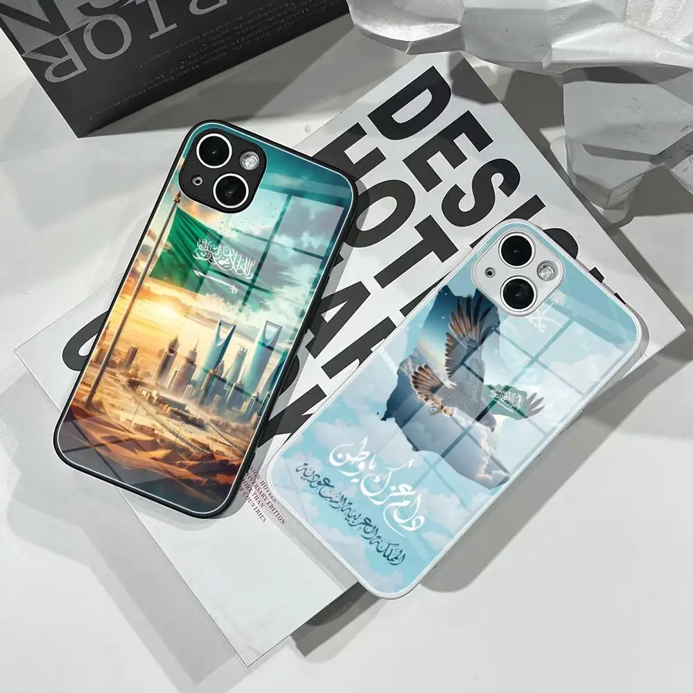 

saudi arabia Phone Case Tempered Glass For IPhone 16 15 Pro Max 14 13 12 Mini Plus Samsung S24 S23 Ultra phone case