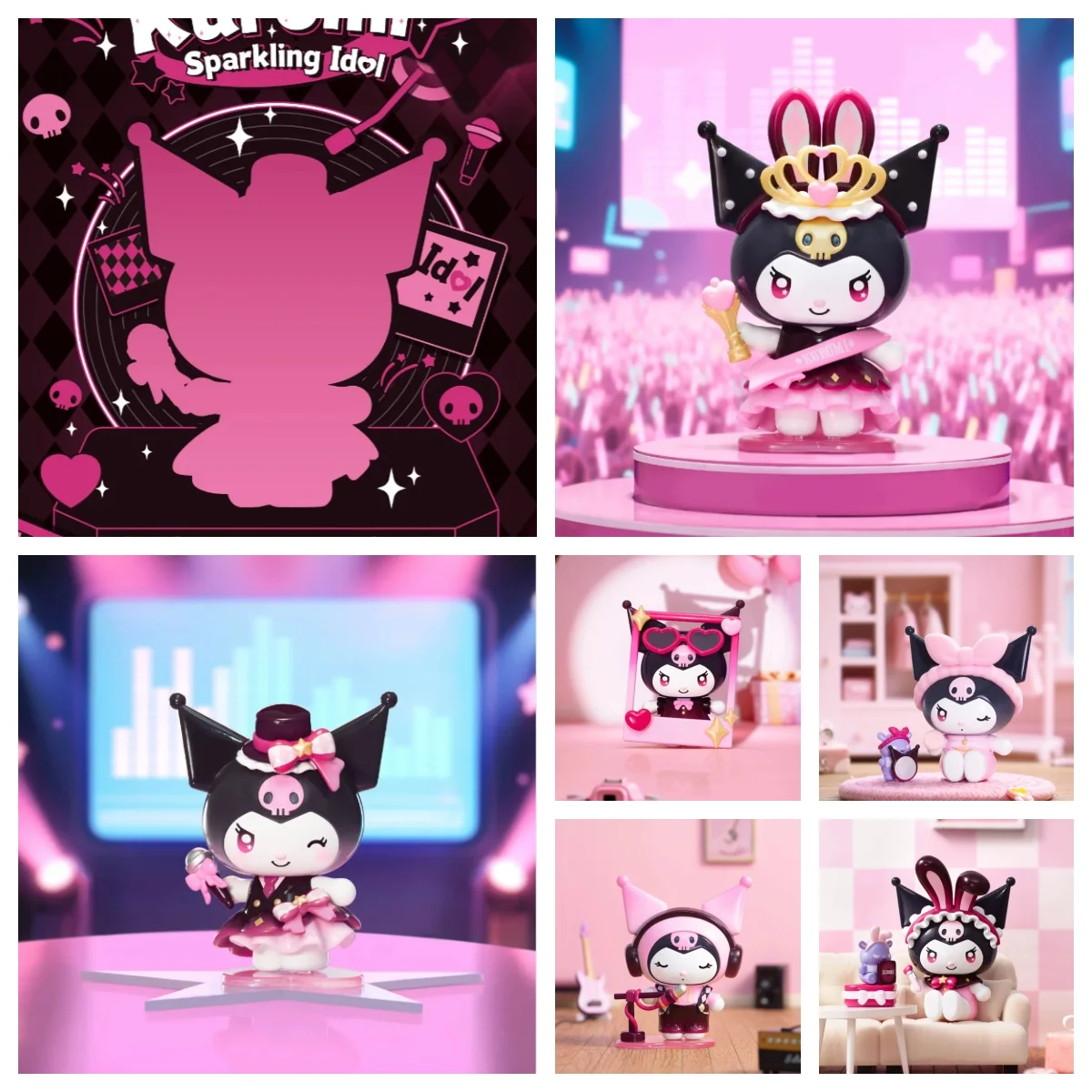 

Подлинная серия Kuromi Sparkling Idol Blind Box, экшн-фигурка, кукла, аниме-сюрприз, милая модель, коллекция аниме-фигурок, игрушка