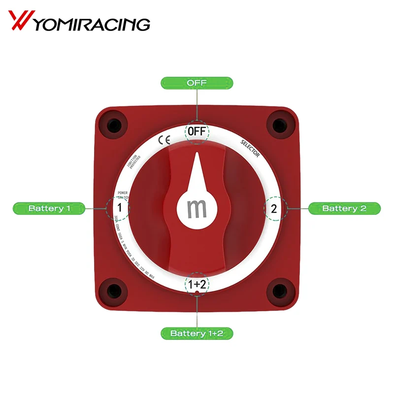 

3 4 Position 12-32V 100-300A Isolator Mini Selector Switches M-Series Waterproof Ignition Protected Marine Boat Dual Battery
