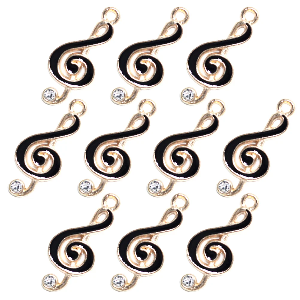 

10 Pcs Music Symbol Pendant DIY Necklace Note Charm Notes Charms for Craft Metal Jewelry Making Alloy Earring