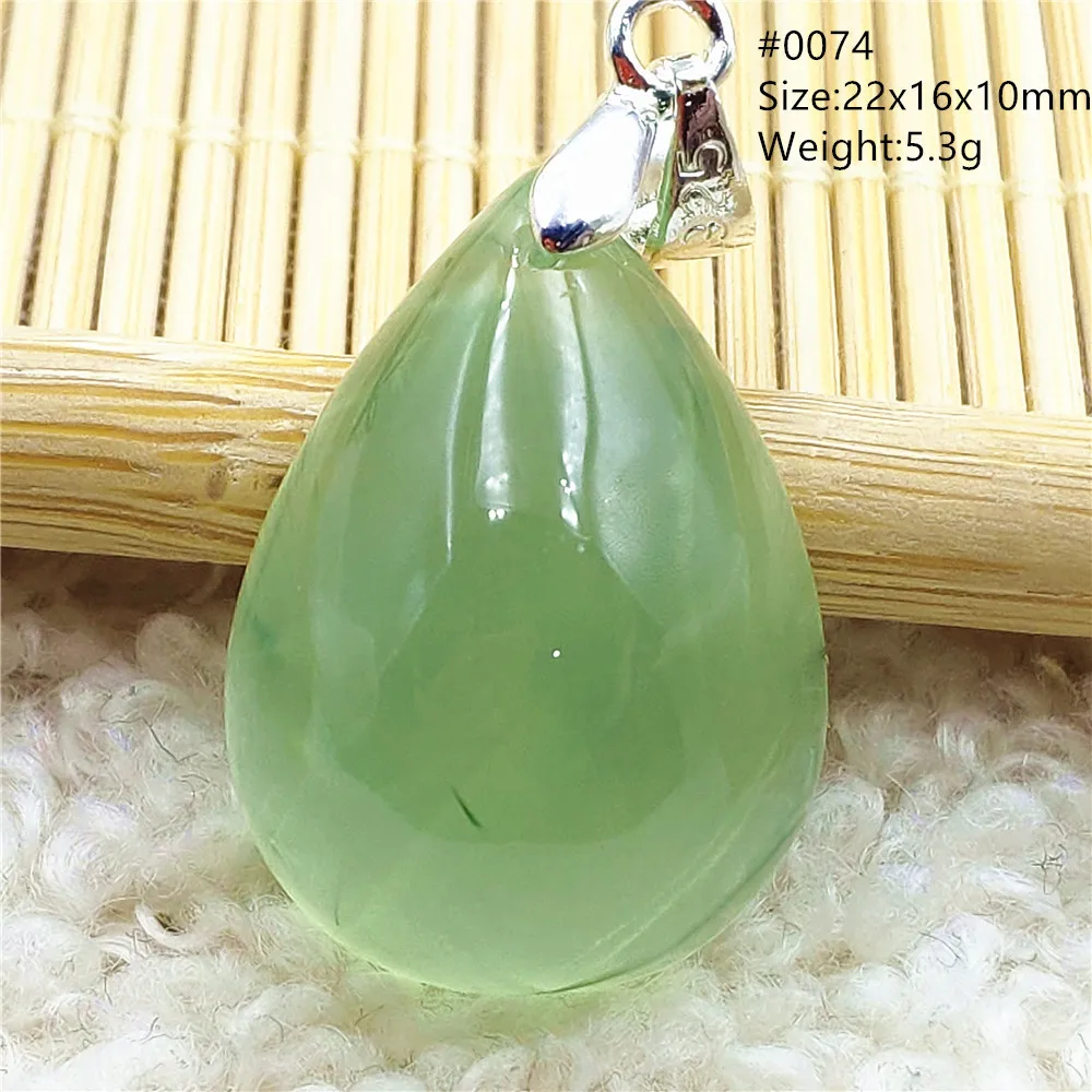 الطبيعية الخضراء Prehnite الخرز قلادة قلادة الأخضر Prehnite كريستال الأحجار الكريمة قطرة الماء موضة واضح حجر AAAAAA #5