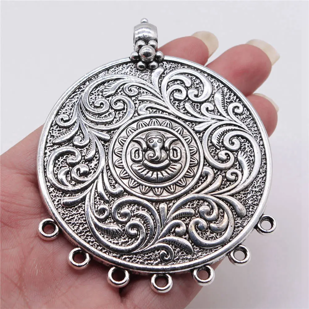 Components Accessories For Jewelry Large Circular Earring Connector Cell Phone Pendant Handmade
