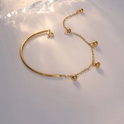 Ramos Stainless Steel Elegant delicate simple semicircle fringe beaded bracelet ladies jewelry party gift