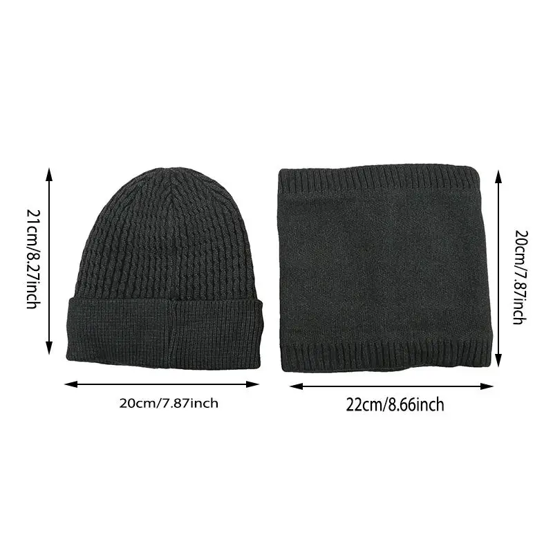 2 pezzi set di sciarpe per cappelli invernali lavorati a maglia cappelli lavorati a maglia tinta unita set di sciarpe di protezione per le orecchie cappello caldo per esterni sciarpa calda per uomo donna