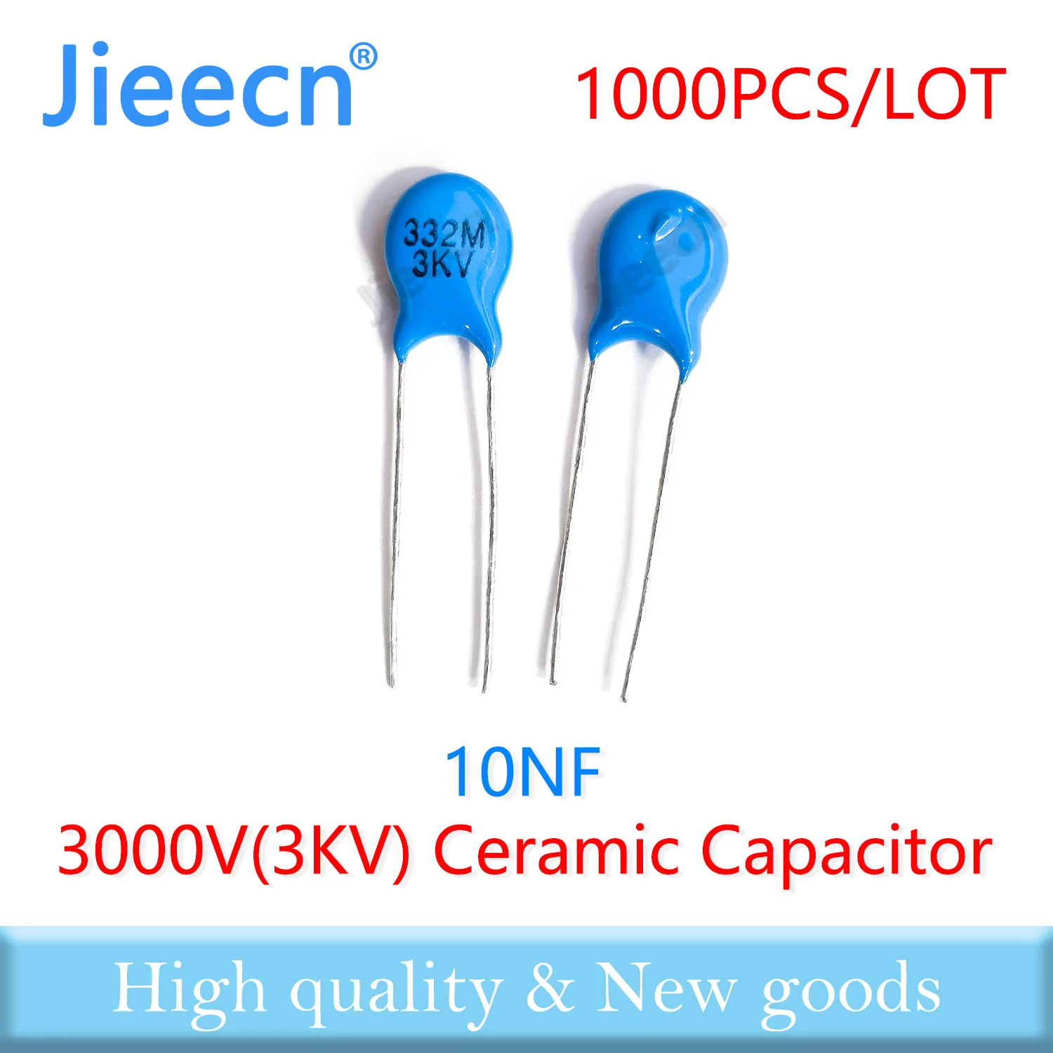 

Jieecn 1000PCS 3000V CT81 10NF High Voltage Ceramic Capacitor 3KV 103