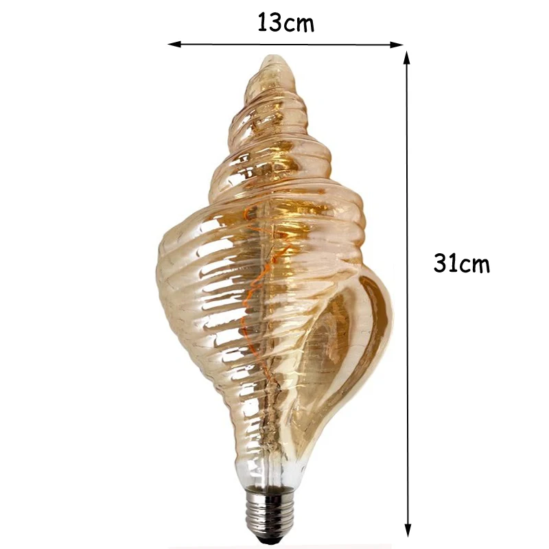 Bombilla LED de estilo Vintage antiguo, decorativa, Edison E27, 4W, 2300K (blanco cálido), 360 °, 230V, sin parpadeo, no regulable