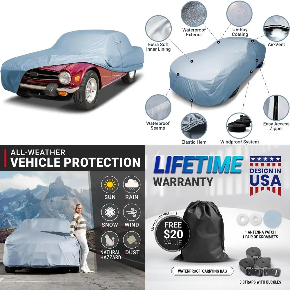 

Сверхмощный водонепроницаемый автомобильный чехол на заказ для Triumph TR6 TR7 1968-1981 гг., всепогодная защита для использования в помещении и на открытом воздухе